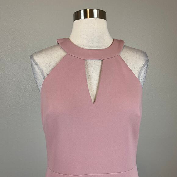 Betsy & Adam High Low Ruffled Evening Gown Pink Size 6 Cut Out Formal Dress - Picture 7 of 14